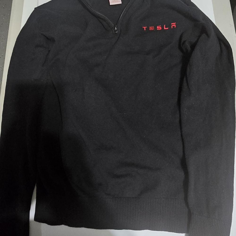 Tesla Women's Black Zip-Up Sweater